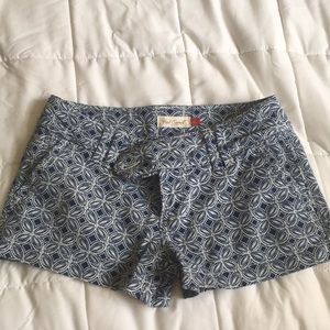 Blue and white decorative shorts